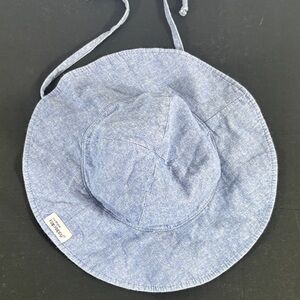Flap Happy Chambray Blue Kids Sun Hat with Chin Ties